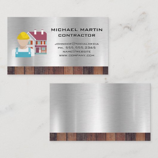 建築作業者 |金属（木材） 名刺 (正面/裏面)