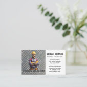 建築作業者 | 鋼プレートパターン 名刺 (スタンド正面)