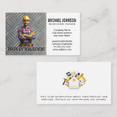 建築作業者 | 鋼プレートパターン 名刺 (正面/裏面)