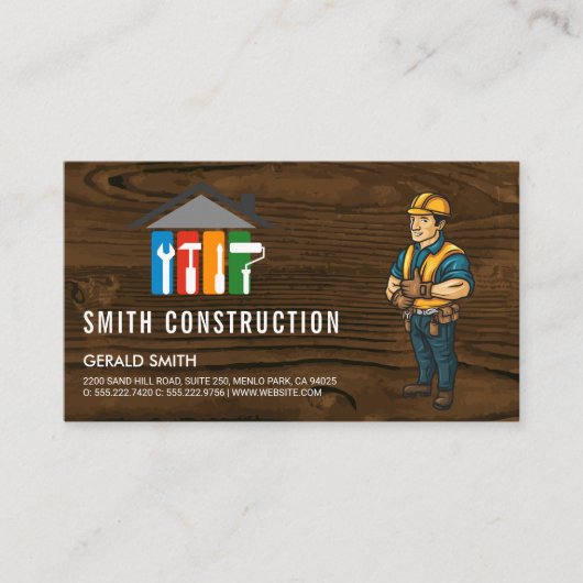 建築作業者 | General Contractorロゴ 名刺 (正面)