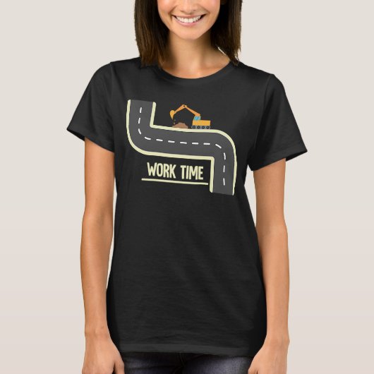建築作業重機ショベルオペラット Tシャツ (正面)