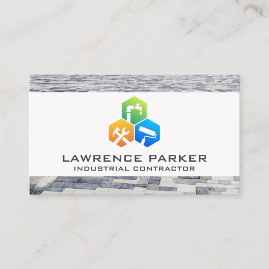 建築修復アイコン |コンクリートタイル 名刺 (正面)