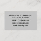 建築修理請負業者工具電気技師 名刺 (裏面)