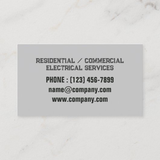 建築修理請負業者工具電気技師 名刺 (裏面)