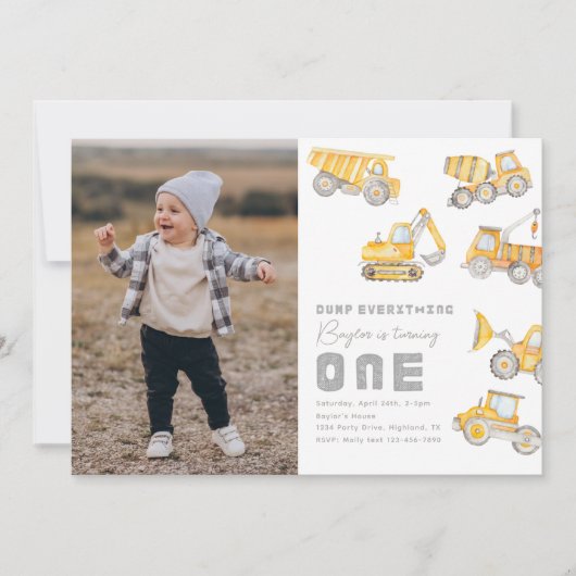 建築写真1歳の誕生日招待状 招待状 (正面)