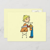 建築労働者の木材の刈り取り ポストカード (正面/裏面)