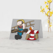 建築労働者の父の日のグリーティングカード カード (黄色い花)