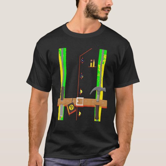 建築労働者の衣装のための男の子の子供のハロウィー Tシャツ (正面)