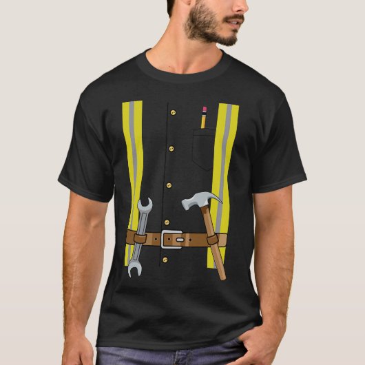 建築労働者ハロウィーンの少年用コスチューム Tシャツ (正面)
