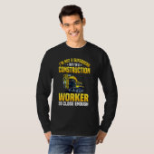 建築労働者労務士請負業者懸命帽子 Tシャツ (正面フル)