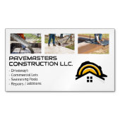 建築労働者舗装セメント マグネット名刺 (正面)