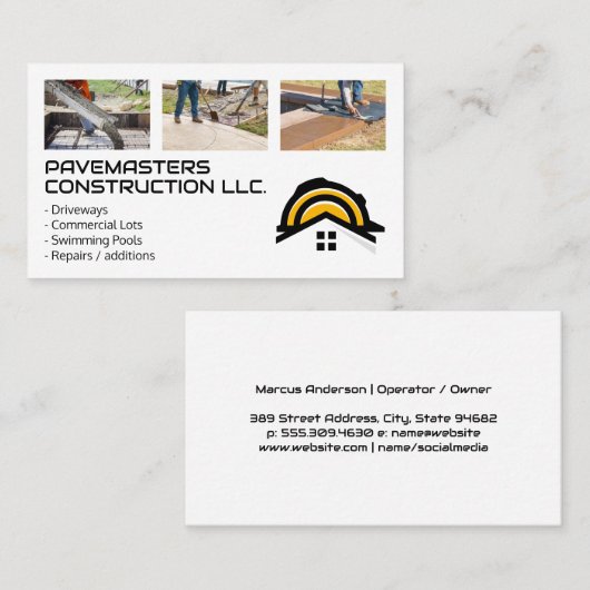 建築労働者舗装セメント 名刺 (正面/裏面)