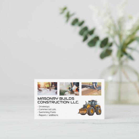 建築労働者 | 重機 名刺 (スタンド正面)