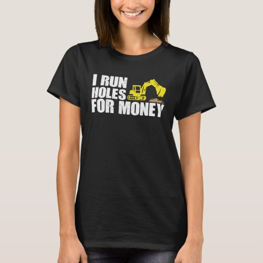 建築労働者Tee I走穴お金 Tシャツ (正面)