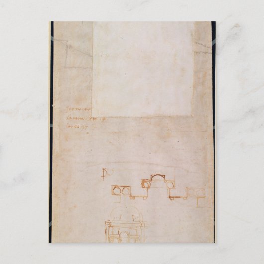 建築勉強と注記 ポストカード (正面)