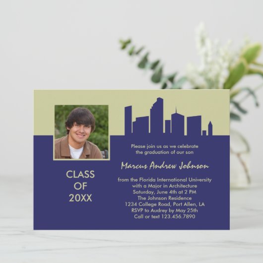 建築卒業招待状 招待状 (スタンド正面)