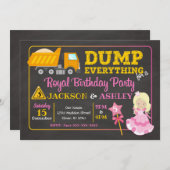 建築及びプリンセスの共同誕生日の招待状 招待状 (正面/裏面)