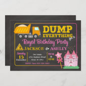 建築及びプリンセスの共同誕生日の招待状 招待状 (正面/裏面)