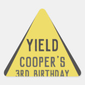 建築収量署名の下に年齢誕生日 三角形シール (正面)