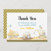 建築台車のおもしろい誕生日 サンキューカード (正面/裏面)