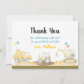 建築台車のおもしろい誕生日 サンキューカード (正面)