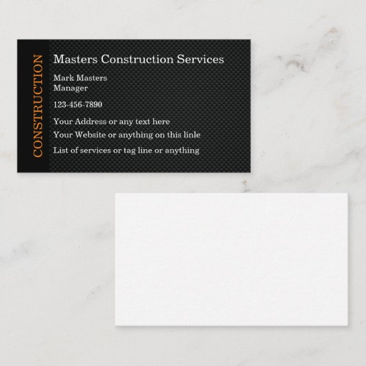 建築名刺カーボンファイバの背景 名刺 (正面/裏面)