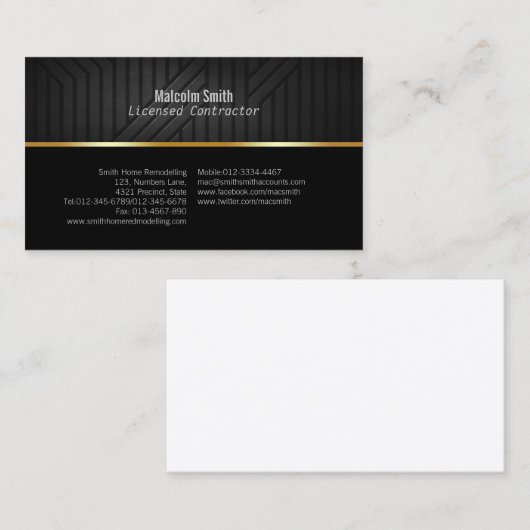 建築名刺ダークテクスチャ 名刺 (正面/裏面)