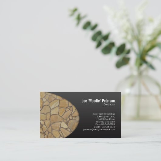 建築名刺落石舗装 名刺 (スタンド正面)