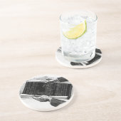 建築図面を持つ手、ヴィンテージ ビジネス コースター (側面)