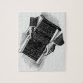 建築図面を持つ手、ヴィンテージ ビジネス ジグソーパズル (縦)