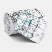 建築図面パターンのメンズネクタイ ネクタイ (ロール)
