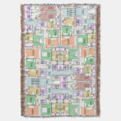 建築図面パターンスローブランケット スローブランケット (正面縦)