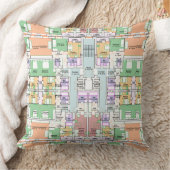 建築図面パターン スロー枕 クッション (ブランケット)