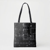 建築図面パターン トートバッグ (正面)