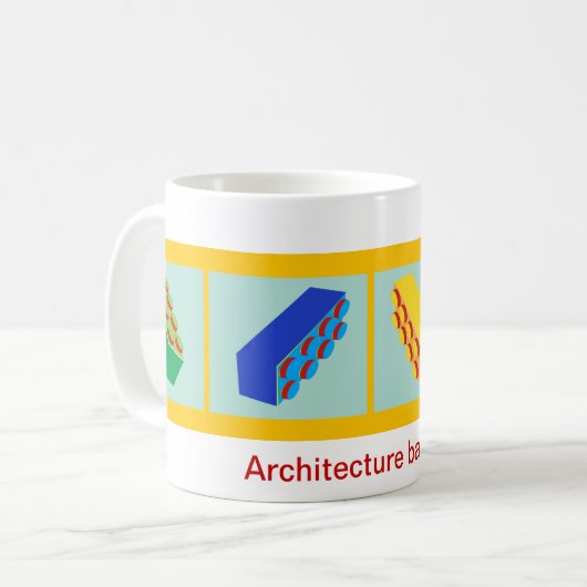 「建築基本原則」の建物のおもちゃはマグを妨げます コーヒーマグカップ (正面左)