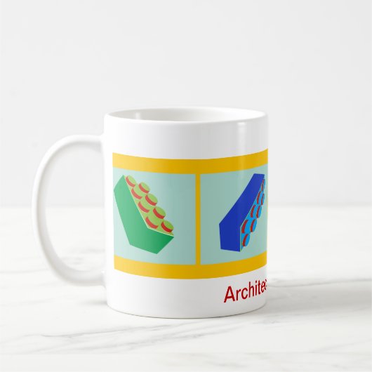 「建築基本原則」の建物のおもちゃはマグを妨げます コーヒーマグカップ (左)