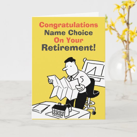 建築士の退職 カード (黄色い花)