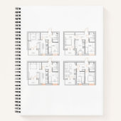 建築士向けノートブック（青図デザイン） ノートブック (正面)