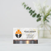 建築大工のロゴ |大理石 名刺 (スタンド正面)