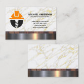 建築大工のロゴ |大理石 名刺 (正面/裏面)