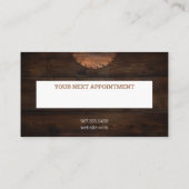 建築大工の木造の暗い素朴な木材 予約カード (裏面)