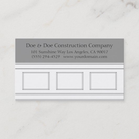 建築大工のWainscottingの鋳造物 名刺 (正面)