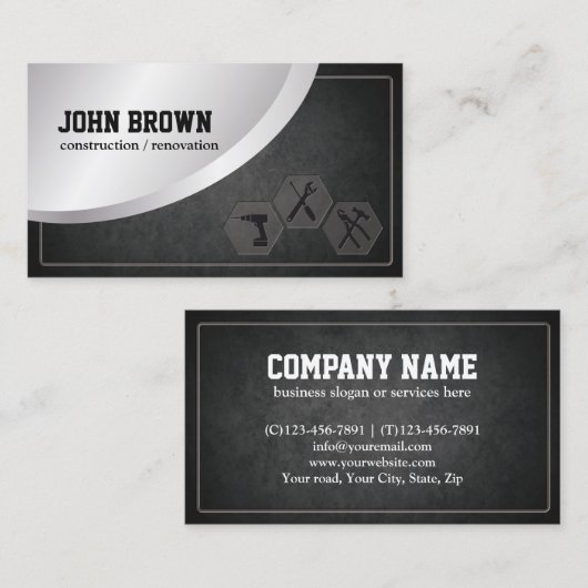 建築大工モダン手工の修理 名刺 (正面/裏面)