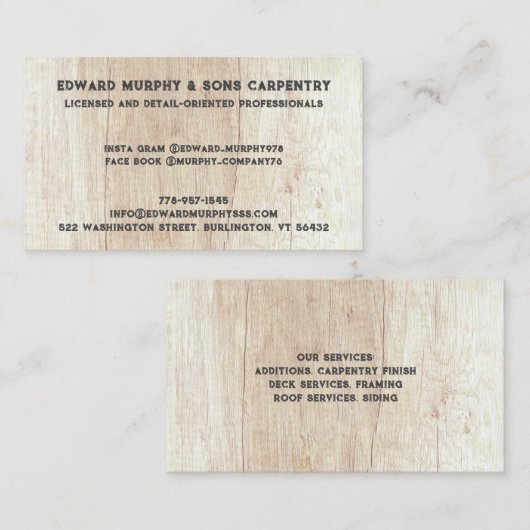 建築大工名刺 名刺 (正面/裏面)