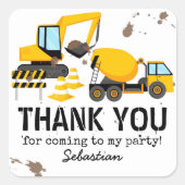 建築子供の誕生日パーティーありがとう スクエアシール (正面)