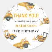 建築子供の誕生日パーティーありがとう ラウンドシール (正面)