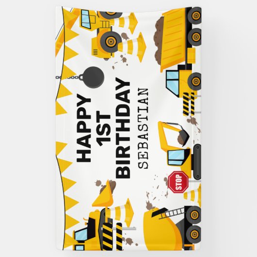 建築子供の誕生日パーティーバナー 横断幕 (縦)