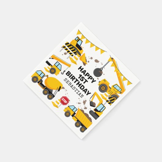 建築子供の誕生日パーティー スタンダードカクテルナプキン (角)