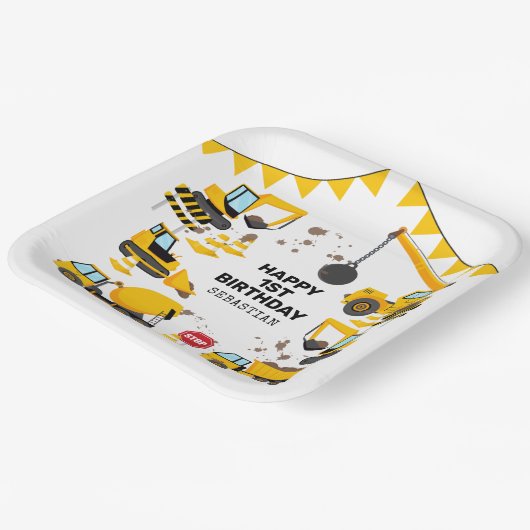 建築子供の誕生日パーティー ペーパープレート (傾斜あり)