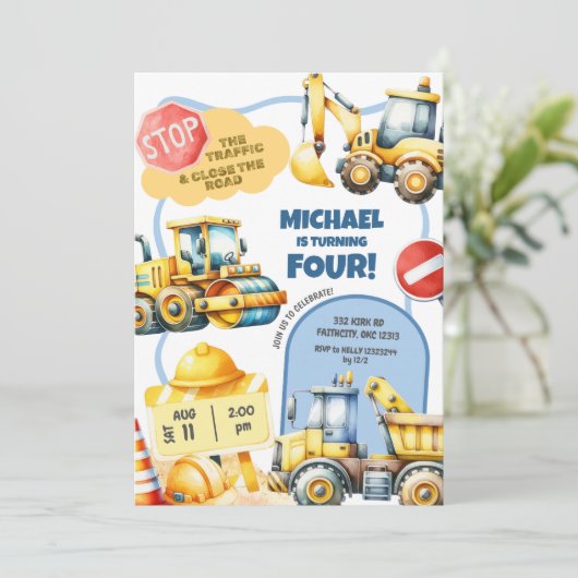 建築子供の誕生日 招待状 (スタンド正面)